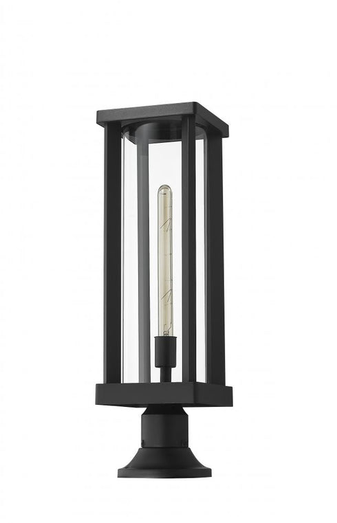 Z-Lite Glenwood 1 Light Outdoor Pier Mounted Fixture in Black Finish Model: 586PHBR-553PM-BK