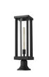 Z-Lite Glenwood 1 Light Outdoor Pier Mounted Fixture in Black Finish Model: 586PHBR-553PM-BK