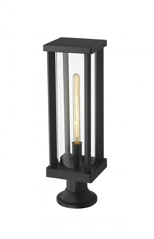 Z-Lite Glenwood 1 Light Outdoor Pier Mounted Fixture in Black Finish Model: 586PHBR-553PM-BK