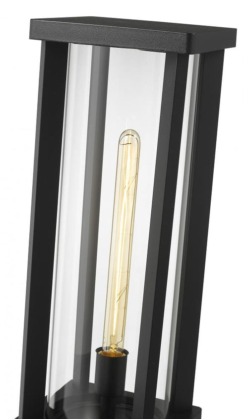 Z-Lite Glenwood 1 Light Outdoor Pier Mounted Fixture in Black Finish Model: 586PHBS-SQPM-BK