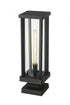 Z-Lite Glenwood 1 Light Outdoor Pier Mounted Fixture in Black Finish Model: 586PHBS-SQPM-BK