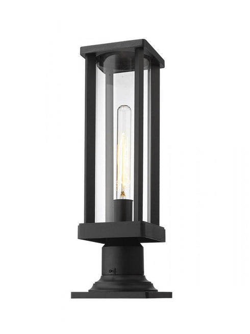 Z-Lite Glenwood 1 Light Outdoor Pier Mounted Fixture in Black Finish Model: 586PHMR-533PM-BK