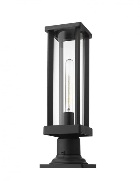 Z-Lite Glenwood 1 Light Outdoor Pier Mounted Fixture in Black Finish Model: 586PHMR-533PM-BK