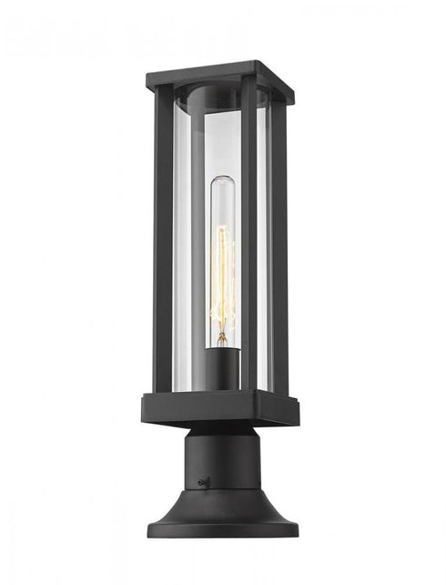 Z-Lite Glenwood 1 Light Outdoor Pier Mounted Fixture in Black Finish Model: 586PHMR-553PM-BK