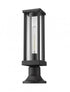 Z-Lite Glenwood 1 Light Outdoor Pier Mounted Fixture in Black Finish Model: 586PHMR-553PM-BK