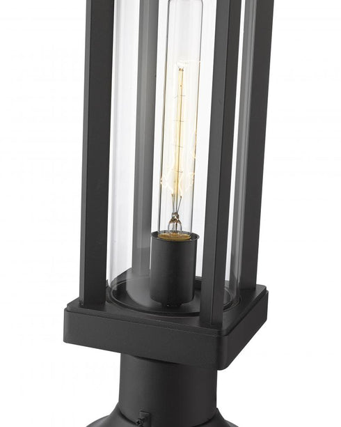Z-Lite Glenwood 1 Light Outdoor Pier Mounted Fixture in Black Finish Model: 586PHMR-553PM-BK