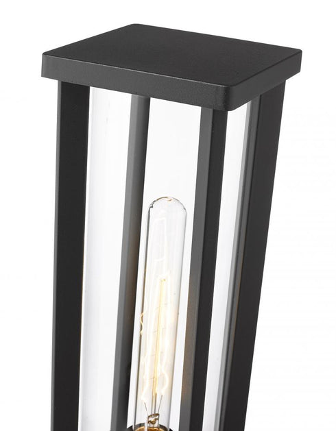 Z-Lite Glenwood 1 Light Outdoor Pier Mounted Fixture in Black Finish Model: 586PHMS-SQPM-BK