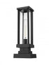 Z-Lite Glenwood 1 Light Outdoor Pier Mounted Fixture in Black Finish Model: 586PHMS-SQPM-BK