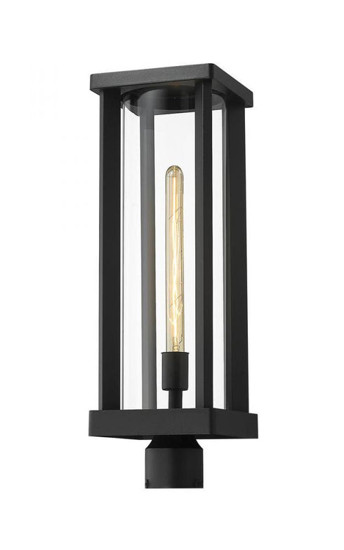 Z-Lite Glenwood 1 Light Outdoor Post Mount Fixture in Black Finish Model: 586PHBR-BK