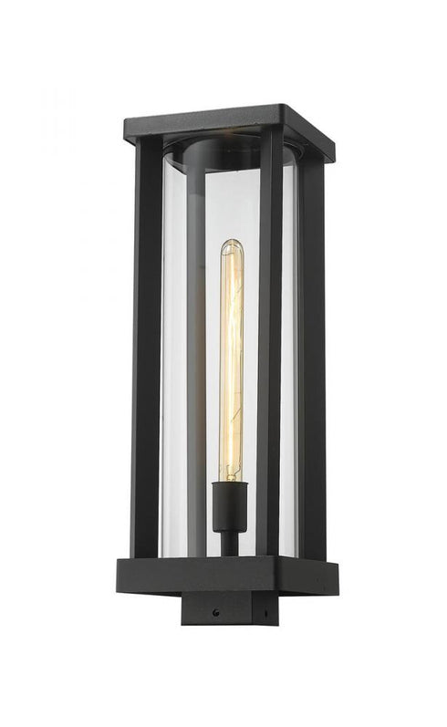 Z-Lite Glenwood 1 Light Outdoor Post Mount Fixture in Black Finish Model: 586PHBS-BK