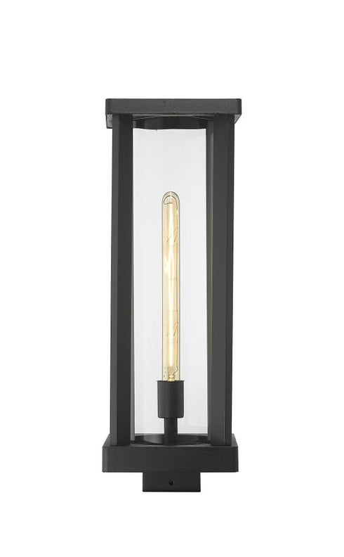 Z-Lite Glenwood 1 Light Outdoor Post Mount Fixture in Black Finish Model: 586PHBS-BK