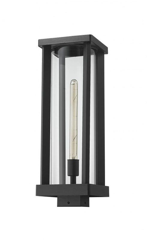 Z-Lite Glenwood 1 Light Outdoor Post Mount Fixture in Black Finish Model: 586PHBS-BK