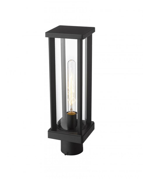 Z-Lite Glenwood 1 Light Outdoor Post Mount Fixture in Black Finish Model: 586PHMR-BK