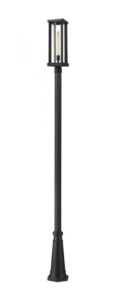 Z-Lite Glenwood 1 Light Outdoor Post Mounted Fixture in Black Finish Model: 586PHBR-519P-BK