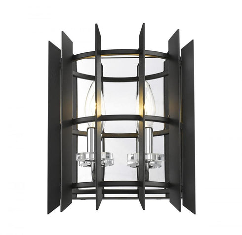Z-Lite Haake 2 Light Wall Sconce in Chrome Finish Model: 338-2S-MB+CH