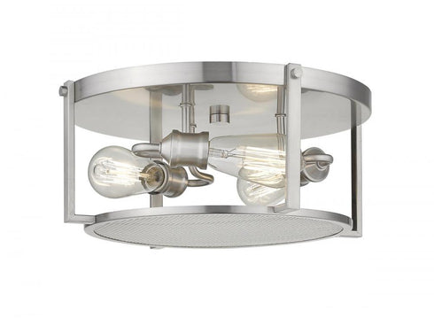 Z-Lite Halcyon 3 Light Flush Mount in Brushed Nickel Finish Model: 723F15-BN