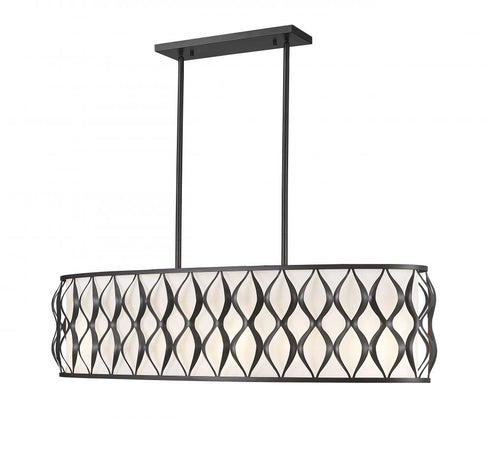 Z-Lite Harden 10 Light Linear Chandelier in Matte Black Finish Model: 1948-42L-MB