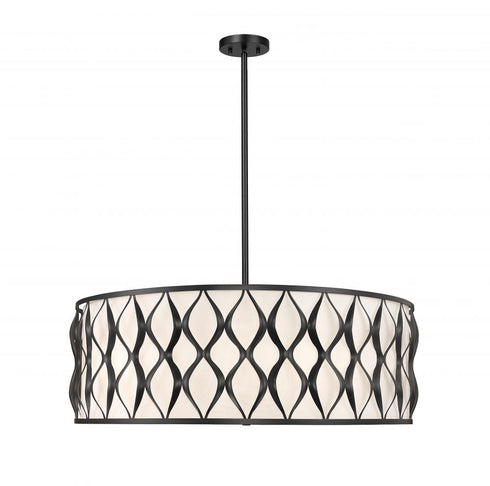 Z-Lite Harden 10 Light Pendant in Matte Black Finish Model: 1948P32-MB