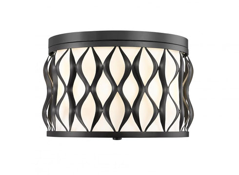 Z-Lite Harden 3 Light Flush mount in Matte Black Finish Model: 1948F12-MB