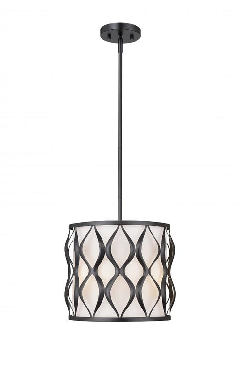 Z-Lite Harden 3 Light Pendant in Matte Black Finish Model: 1948P12-MB