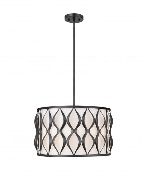 Z-Lite Harden 5 Light Pendant in Matte Black Finish Model: 1948P18-MB