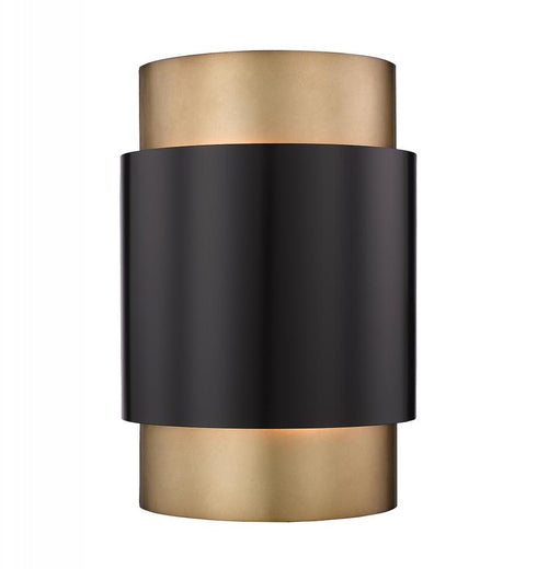 Z-Lite Harlech 2 Light Wall Sconce in Bronze + Rubbed Brass Finish Model: 739S-BRZ-RB
