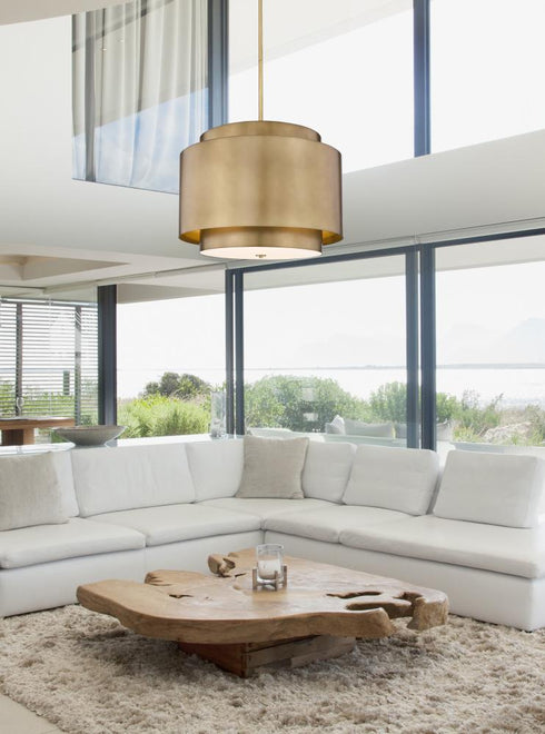 Z-Lite Harlech 4 Light Chandelier in Rubbed Brass Finish Model: 739P32-RB