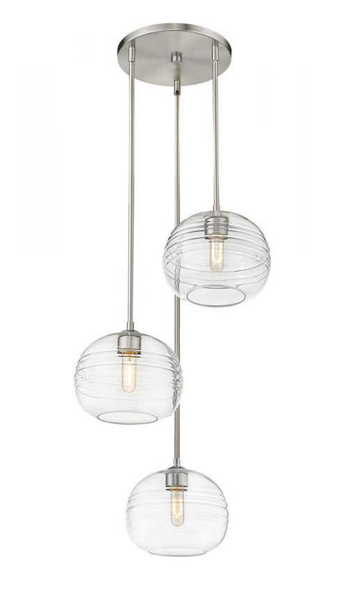 Z-Lite Harmony 3 Light Chandelier in Brushed Nickel Finish Model: 486P10-3R-BN