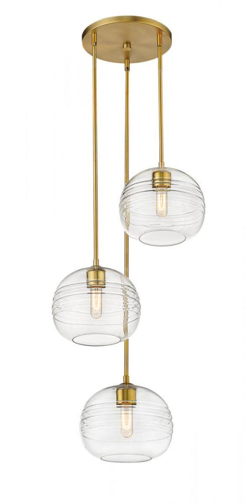 Z-Lite Harmony 3 Light Chandelier in Brushed Nickel Finish Model: 486P10-3R-BN