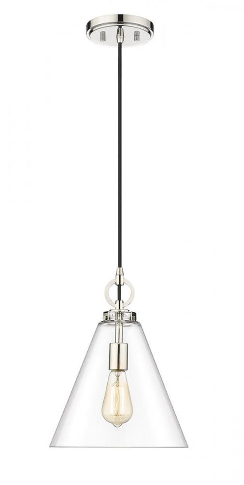 Z-Lite Harper 1 Light Pendant in Brushed Nickel Finish Model: 3034P11-BN