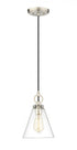 Z-Lite Harper 1 Light Pendant in Brushed Nickel Finish Model: 3034P8-BN