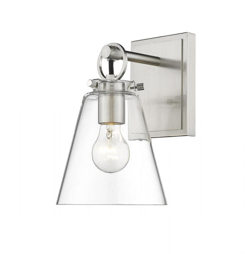 Z-Lite Harper 1 Light Wall Sconce in Brushed Nickel Finish Model: 483-1S-BN