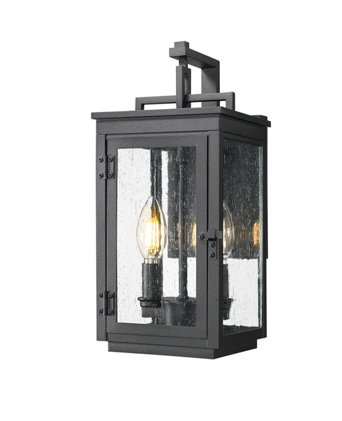 Z-Lite Hartwell 2 Light Outdoor Wall Light in Sand Black Finish Model: 5019S-BK