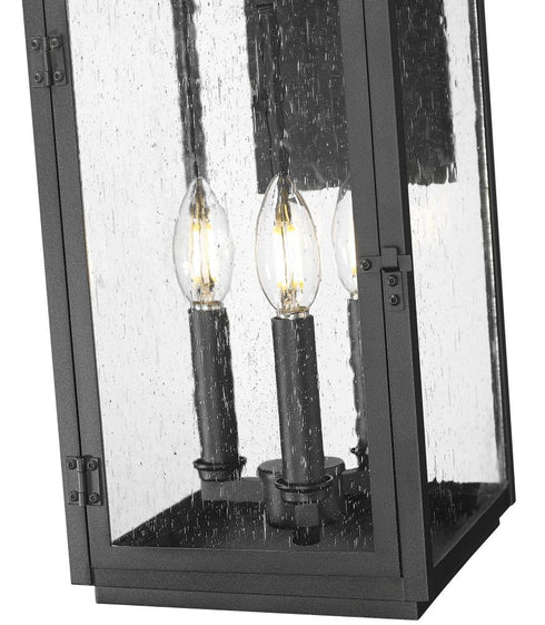 Z-Lite Hartwell 3 Light Outdoor Wall Light in Sand Black Finish Model: 5019M-BK