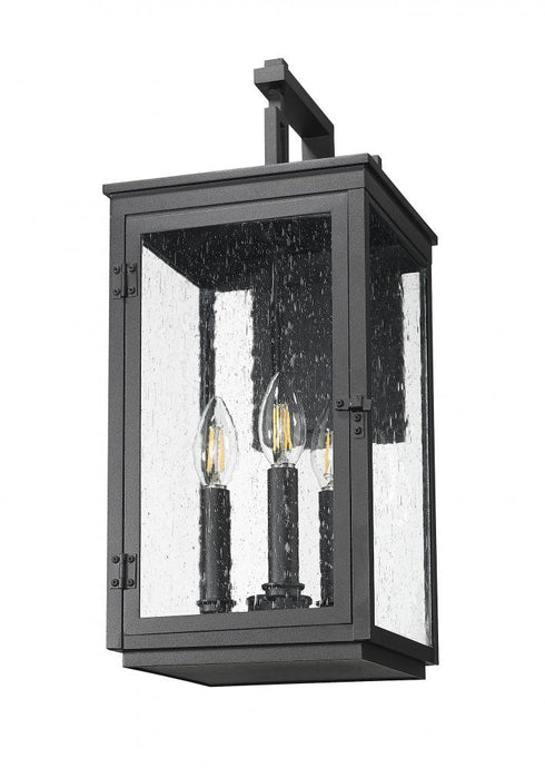 Z-Lite Hartwell 3 Light Outdoor Wall Light in Sand Black Finish Model: 5019M-BK