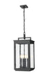 Z-Lite Hartwell 4 Light Outdoor Chain Mount Ceiling Fixture in Sand Black Finish Model: 5019CHB-BK