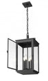 Z-Lite Hartwell 4 Light Outdoor Chain Mount Ceiling Fixture in Sand Black Finish Model: 5019CHB-BK