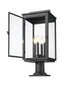 Z-Lite Hartwell 4 Light Outdoor Pier Mounted Fixture in Sand Black Finish Model: 5019PHBR-533PM-BK