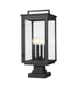 Z-Lite Hartwell 4 Light Outdoor Pier Mounted Fixture in Sand Black Finish Model: 5019PHBS-SQPM-BK