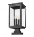 Z-Lite Hartwell 4 Light Outdoor Pier Mounted Fixture in Sand Black Finish Model: 5019PHBS-SQPM-BK
