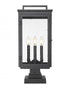 Z-Lite Hartwell 4 Light Outdoor Pier Mounted Fixture in Sand Black Finish Model: 5019PHBS-SQPM-BK