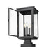 Z-Lite Hartwell 4 Light Outdoor Pier Mounted Fixture in Sand Black Finish Model: 5019PHBS-SQPM-BK