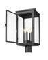 Z-Lite Hartwell 4 Light Outdoor Post Mount Fixture in Sand Black Finish Model: 5019PHBR-BK