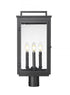 Z-Lite Hartwell 4 Light Outdoor Post Mount Fixture in Sand Black Finish Model: 5019PHBR-BK