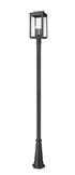 Z-Lite Hartwell 4 Light Outdoor Post Mounted Fixture in Sand Black Finish Model: 5019PHBR-5011P-BK
