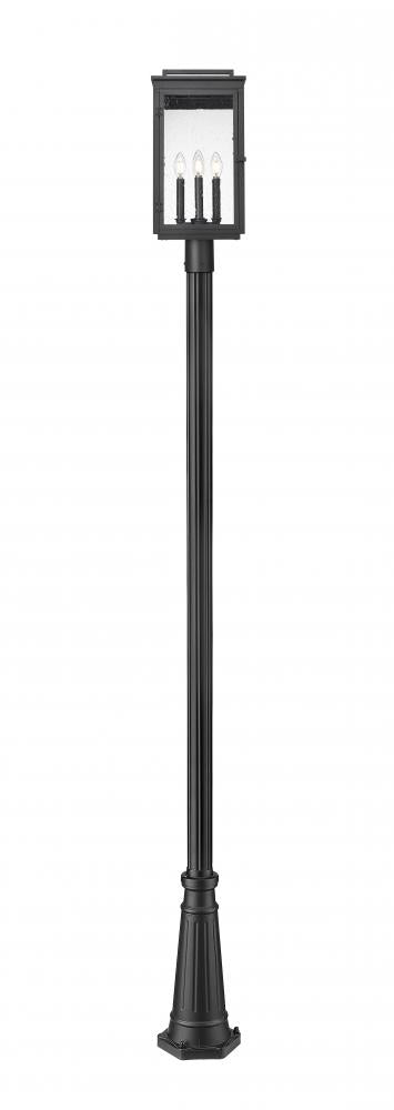 Z-Lite Hartwell 4 Light Outdoor Post Mounted Fixture in Sand Black Finish Model: 5019PHBR-5011P-BK