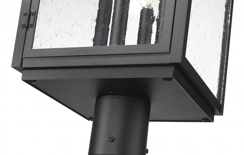 Z-Lite Hartwell 4 Light Outdoor Post Mounted Fixture in Sand Black Finish Model: 5019PHBR-519P-BK