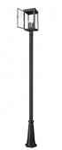Z-Lite Hartwell 4 Light Outdoor Post Mounted Fixture in Sand Black Finish Model: 5019PHBR-519P-BK