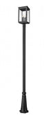 Z-Lite Hartwell 4 Light Outdoor Post Mounted Fixture in Sand Black Finish Model: 5019PHBR-519P-BK
