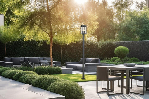 Z-Lite Hartwell 4 Light Outdoor Post Mounted Fixture in Sand Black Finish Model: 5019PHBS-536P-BK